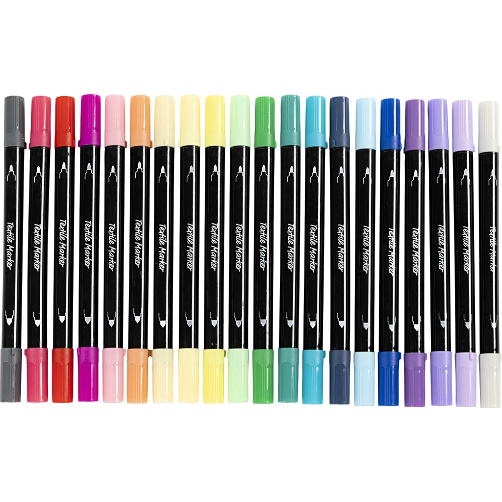 Textile Markers Line 2.3+3.6mm - Additional Colours (20 Pieces)