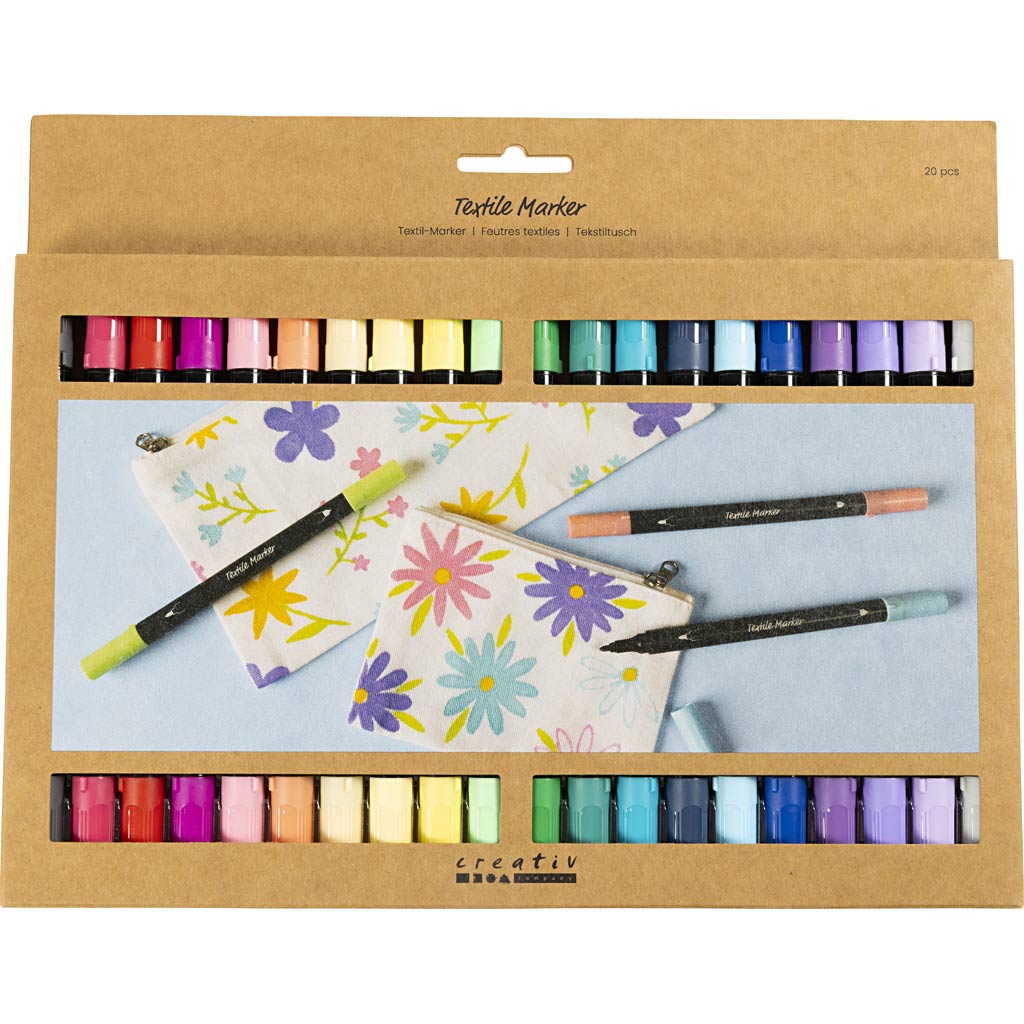 Textile Markers Line 2.3+3.6mm - Additional Colours (20 Pieces)