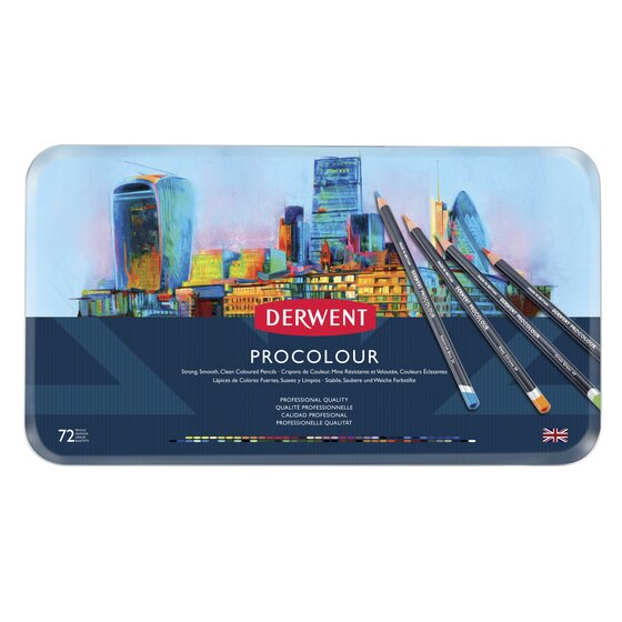 Derwent Procolour Colouring Pencils - 72 Tin