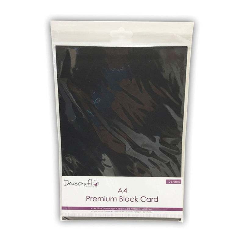 Dovecraft Premium A4 Card 240gsm - Black (10 Sheets)