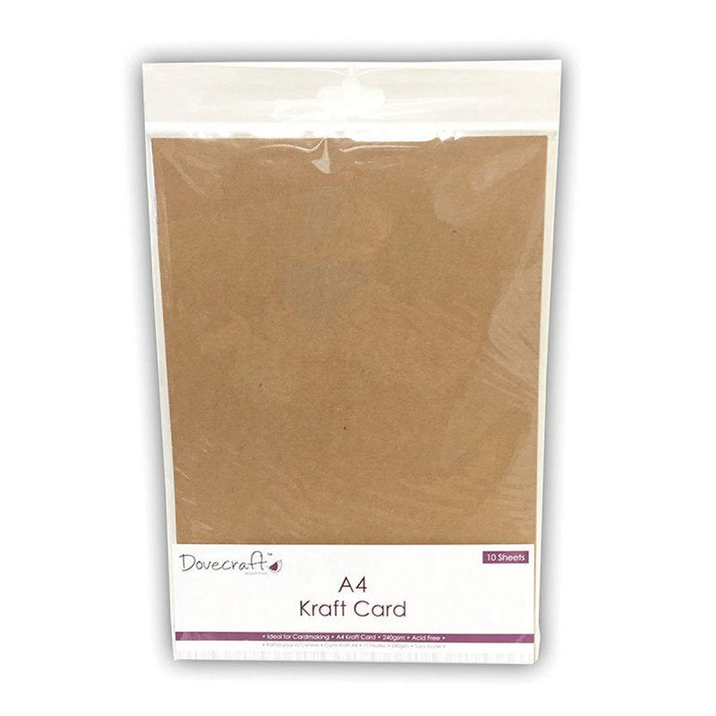 Dovecraft A4 240gsm Card - Kraft (10 Pack)