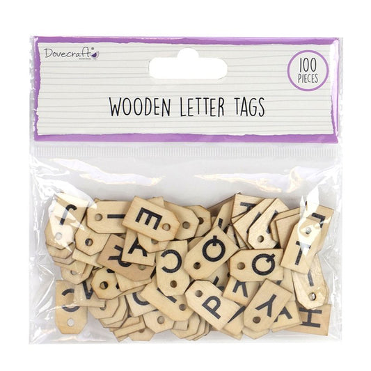 Dovecraft Wooden Letter Tags - 100 Pieces