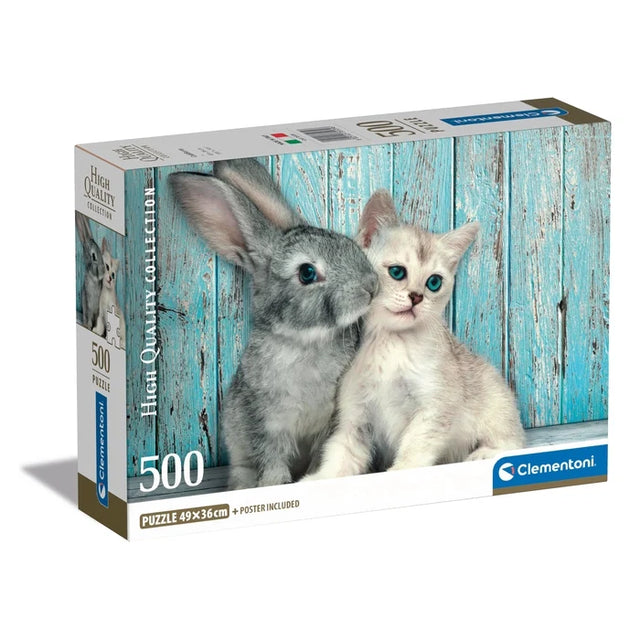 500 Piece Jigsaw Puzzle - Cat & Bunny