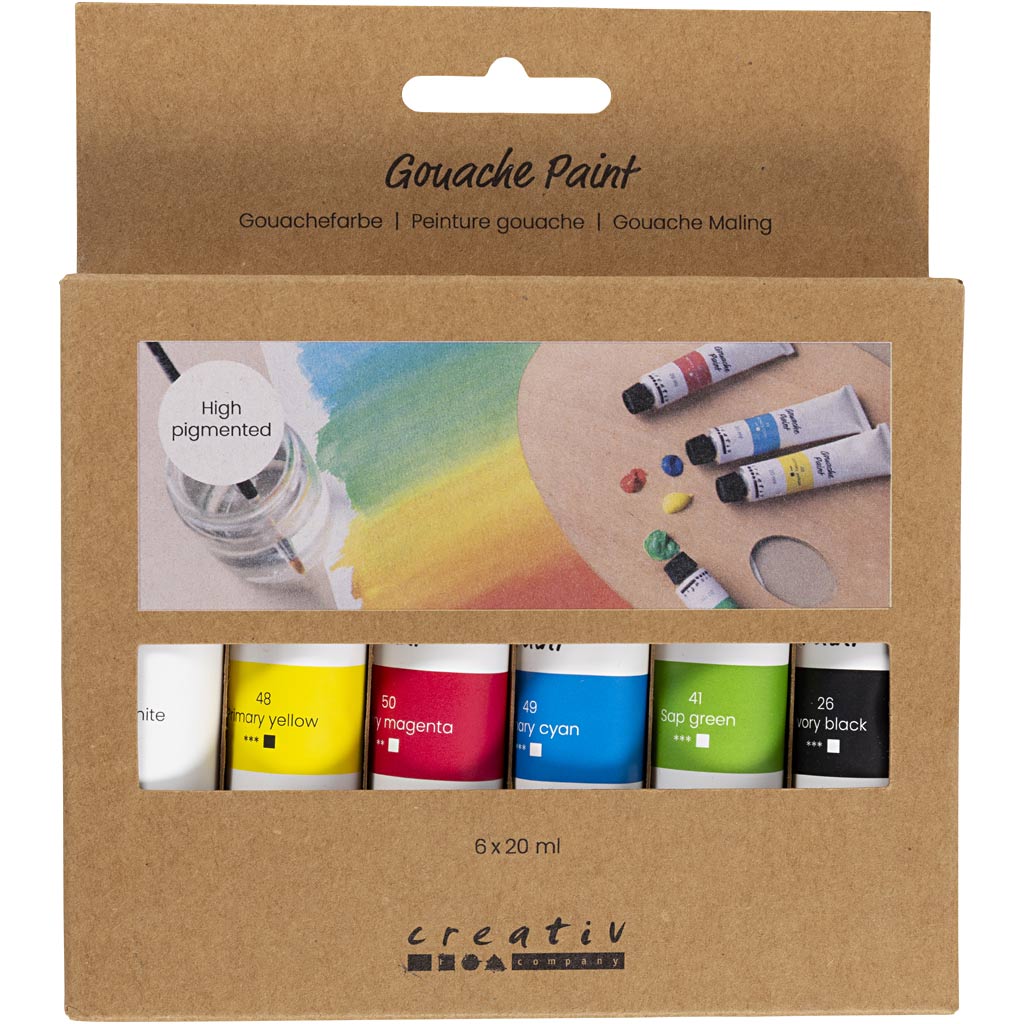 Gouache Paint - Standard Colours (6x20ml)