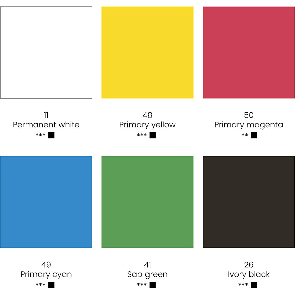 Gouache Paint - Standard Colours (6x20ml)