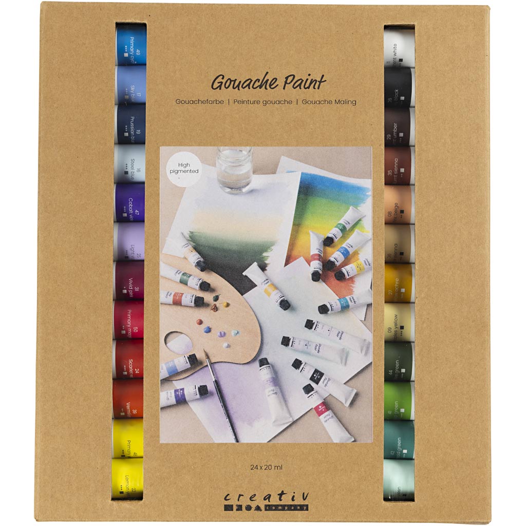 Gouache Paint - Assorted Colours 24x20ml