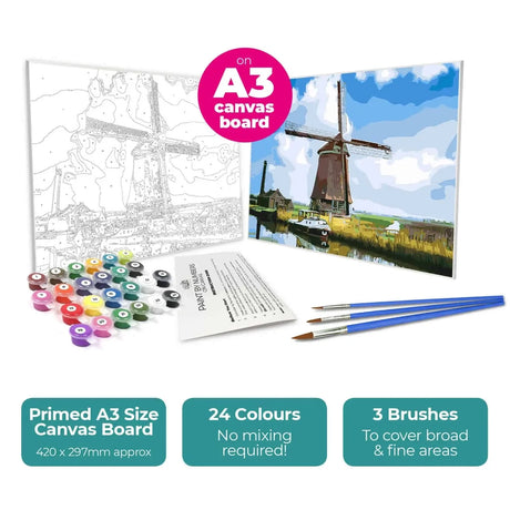 Zieler A3 Paint By Numbers Set - Windmill