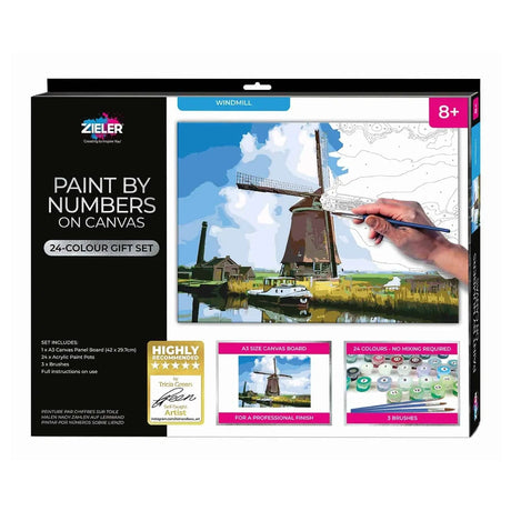 Zieler A3 Paint By Numbers Set - Windmill