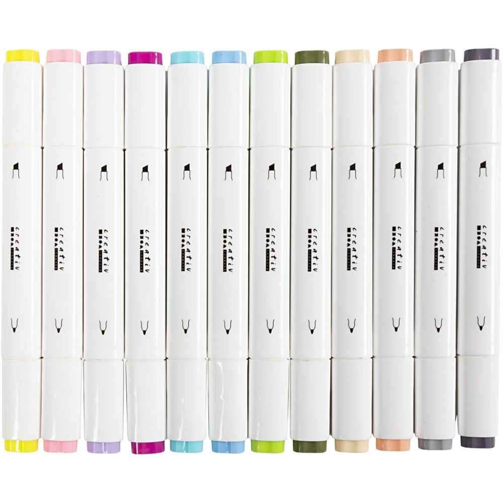 Illustration Markers - Pastel Colours 1+8mm (12 Pack)