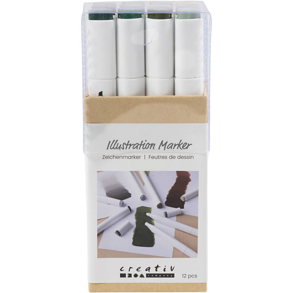Illustration Markers - Nature Colours 1+8 mm (12 Pack)