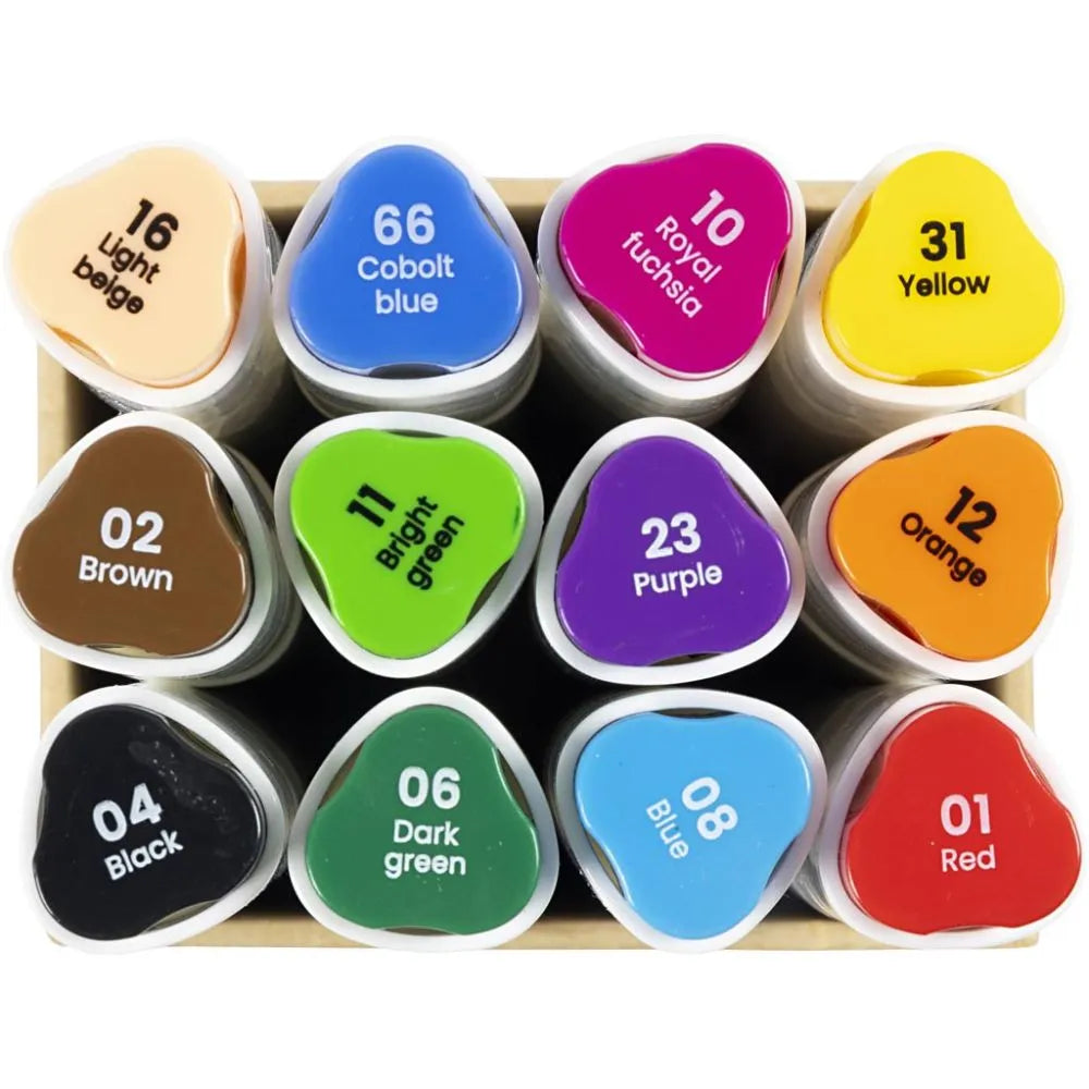 Illustration Markers Standard Colours - 12 Piece Set