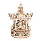 Romantic Carousel 3D Wooden Puzzle Music Box