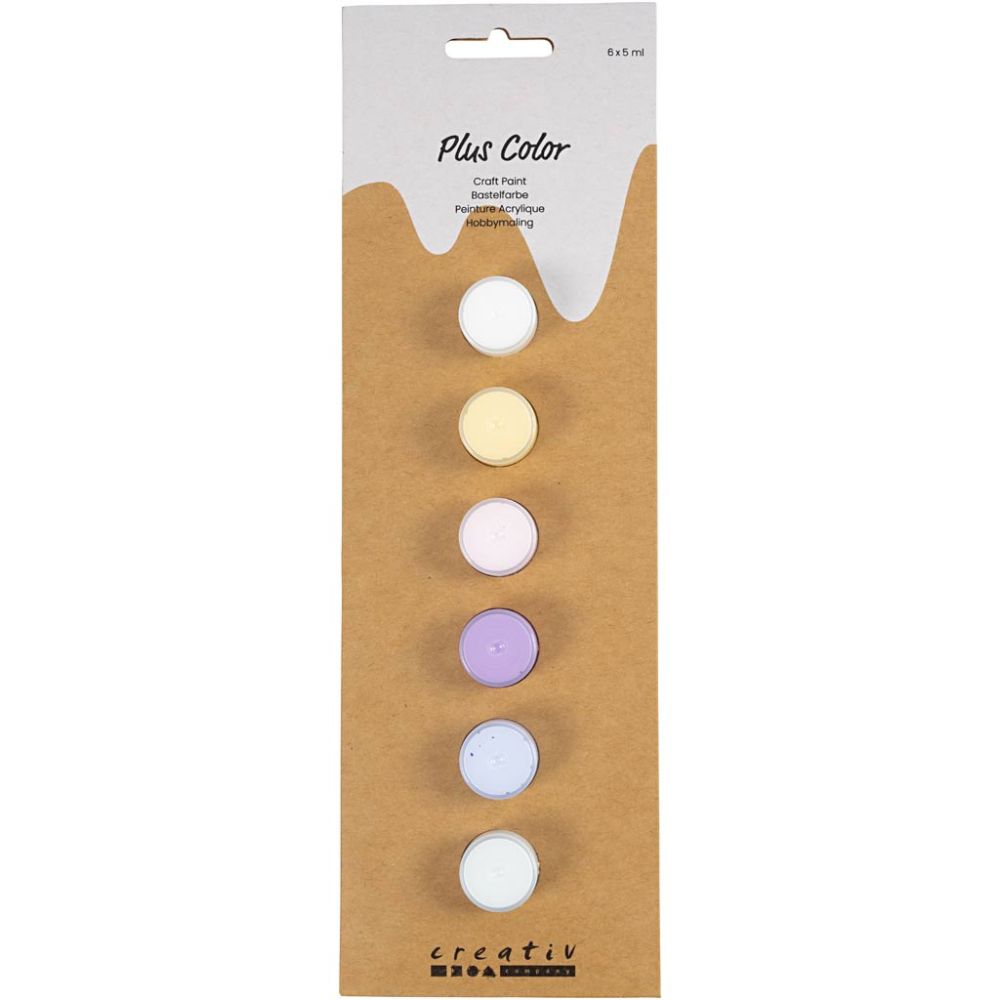 Plus Color Craft Paint - Pastel Colours (6x5ml)