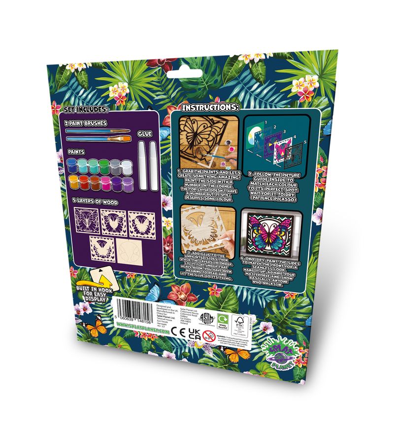 Splat Planet Wood Art Kit - Butterfly