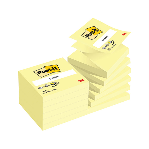 Post-It Z-Notes 76X76 Pstl Ylw Pk12