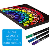 Zieler 12 Paint Marker Pens 1.5mm with A4 Black Paper Pad Set