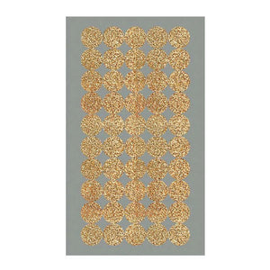 Small Gold Glitter Circle Stickers - 4 Sheets