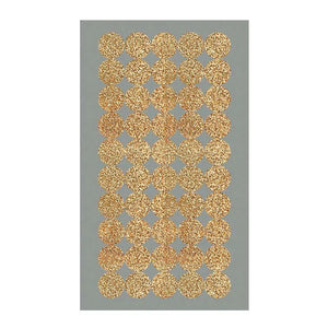 Small Gold Glitter Circle Stickers - 4 Sheets