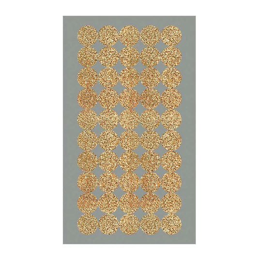 Small Gold Glitter Circle Stickers - 4 Sheets