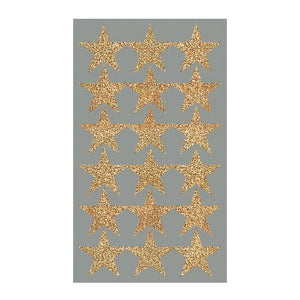 Large Gold Glitter Star Sticker Sheets