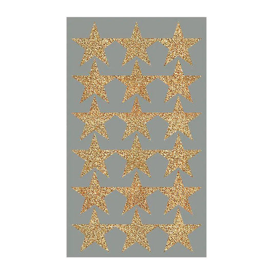 Large Gold Glitter Star Sticker Sheets