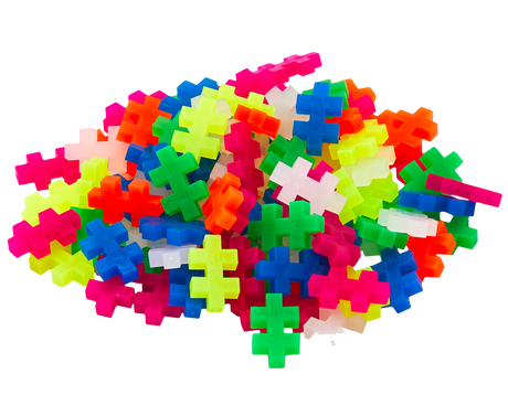 Colorful puzzle pieces on a white background