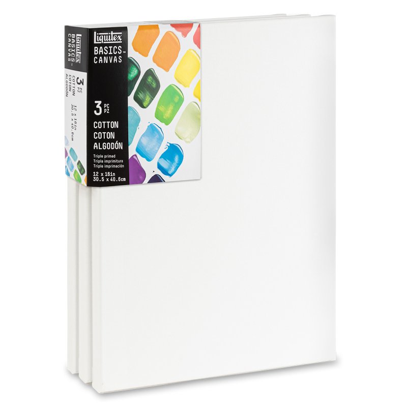 Liquitex Basics Canvas 12x16 Inches - 3 Pack