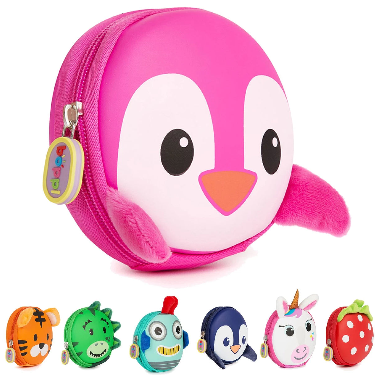 Boppi Tiny Trekker Keyring Pouch Coin Purse - Pink Penguin