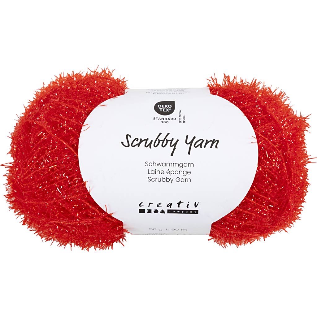 Scrubby Yarn L: 90m Red 50g