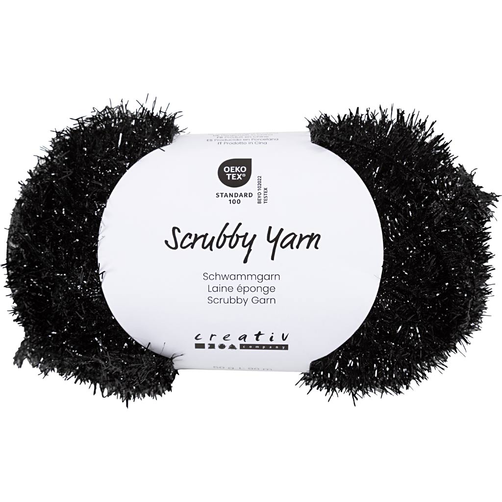 Scrubby Yarn L: 90m Black 50g