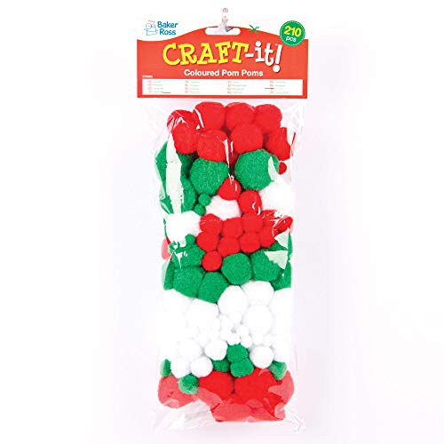 Christmas Pom Poms Value Pack (Pack of 210)