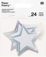 Rico Design Silver Star Hanging Labels (24 Pack)