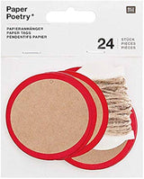 Round kraft & red hanging label tags