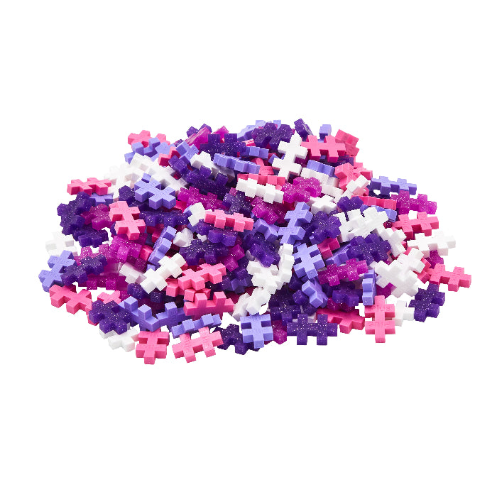 Colorful pixelated bricks on a white background