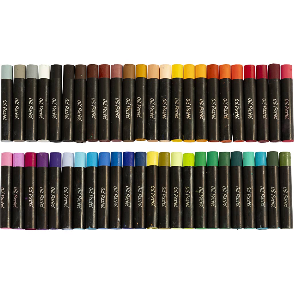 Oil Pastels L:7cm Thickness 11mm  - Assorted Colours (48 Pack)