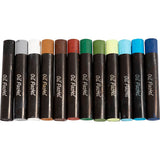 Oil Pastels L:7cm Thickness 11mm Nature Colours (12 Pack)