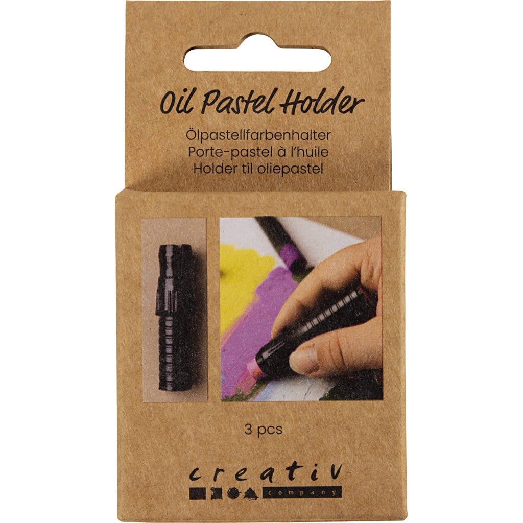 Oil Pastel Holder L:6.2cm D:1 cm - Black (3 Pack)