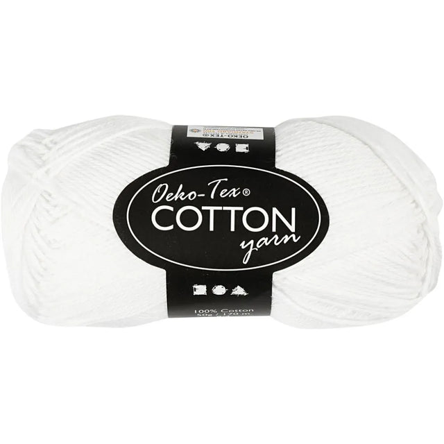Cotton Yarn no. 8/4, L: 170 m - White