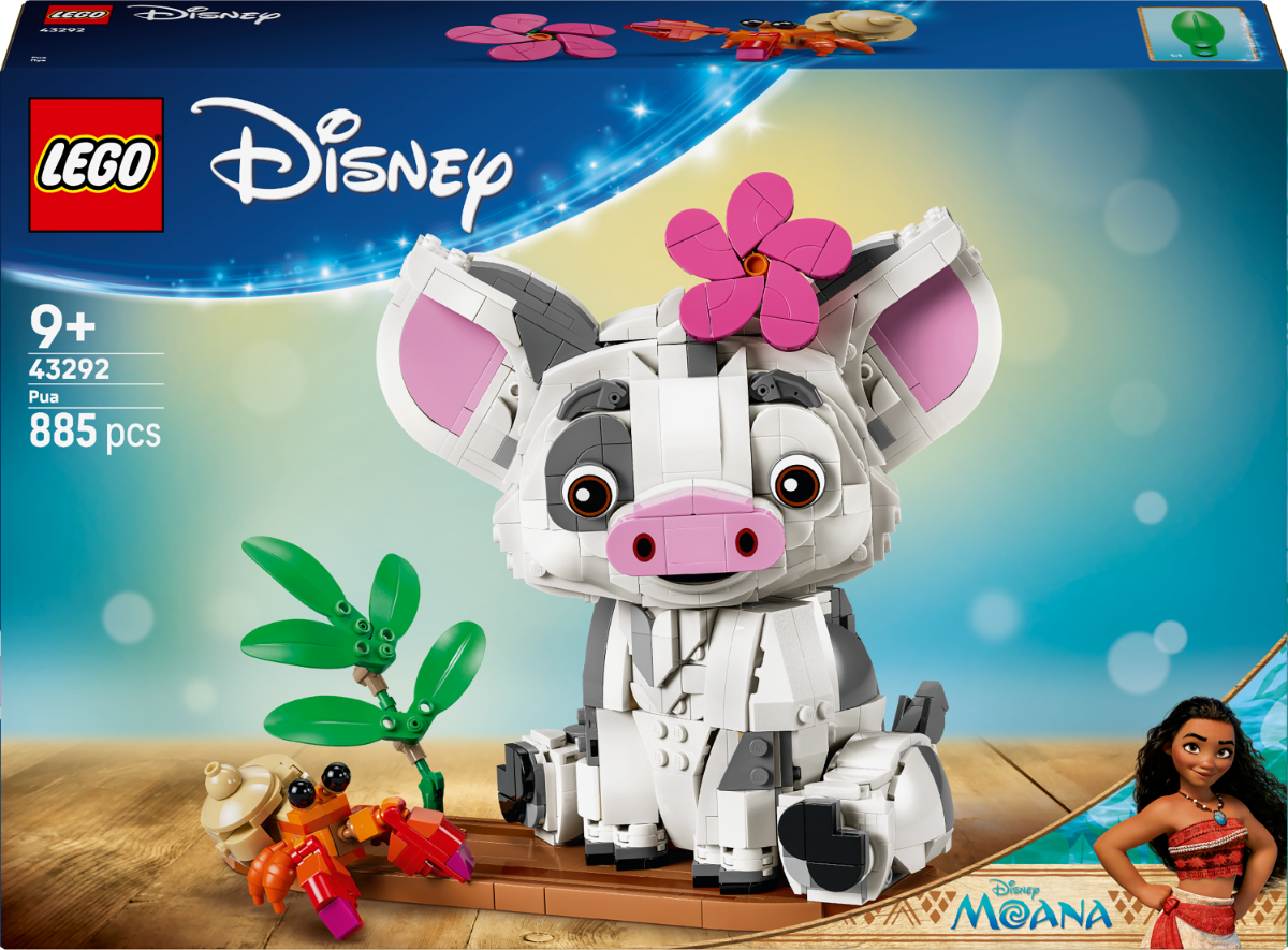 LEGO Disney Moana Pua building set packaging with character and scenic background