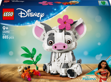 LEGO Disney Moana Pua building set packaging with character and scenic background