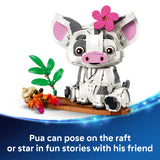 LEGO Mowgli's Friends Pua figure with a flower on its head, sitting on a raft.