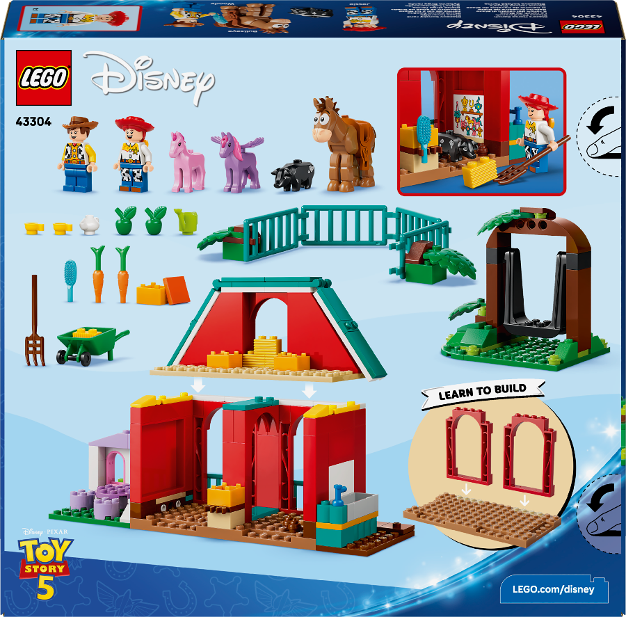 LEGO Disney Toy Story 5 set packaging with characters and structures.