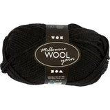 Melbourne Wool Yarn L: 92m Needle 4-5.5 Black 50g