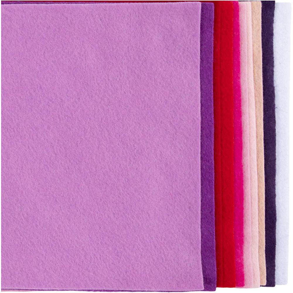 Craft Felt A4 210x297mm - Purple/Pink (10 Pack)
