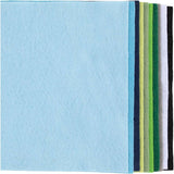 Craft Felt A4 210x297mm - Blue/Green (10 Pack)