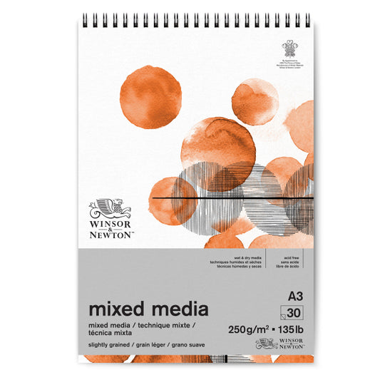 Winsor and Newton Mixed Media Spiral Pad White - A3