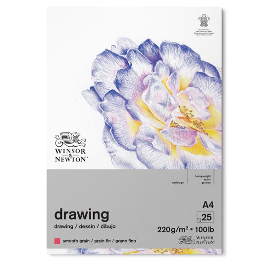 Winsor and Newton Smooth Grain Cartridge Pad 220gsm - A4 Gummed