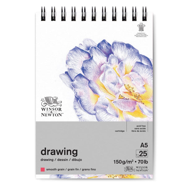 Winsor and Newton Smooth Grain Cartridge Pad 150gsm - A5 Spiral