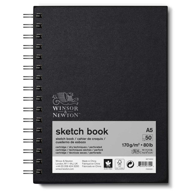 Winsor & Newton Hardback Sketch Book 170gsm - A5 Spiral