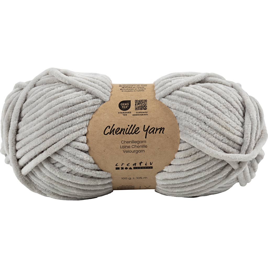 Velour Yarn L: 105m Needle 5-6 Grey 100g